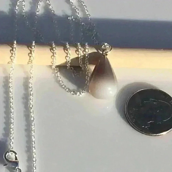 New 925 Silver Healing Agate Teardrop Necklace - Picture 2 of 2